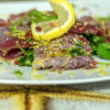 Carpaccio di tonno con olive