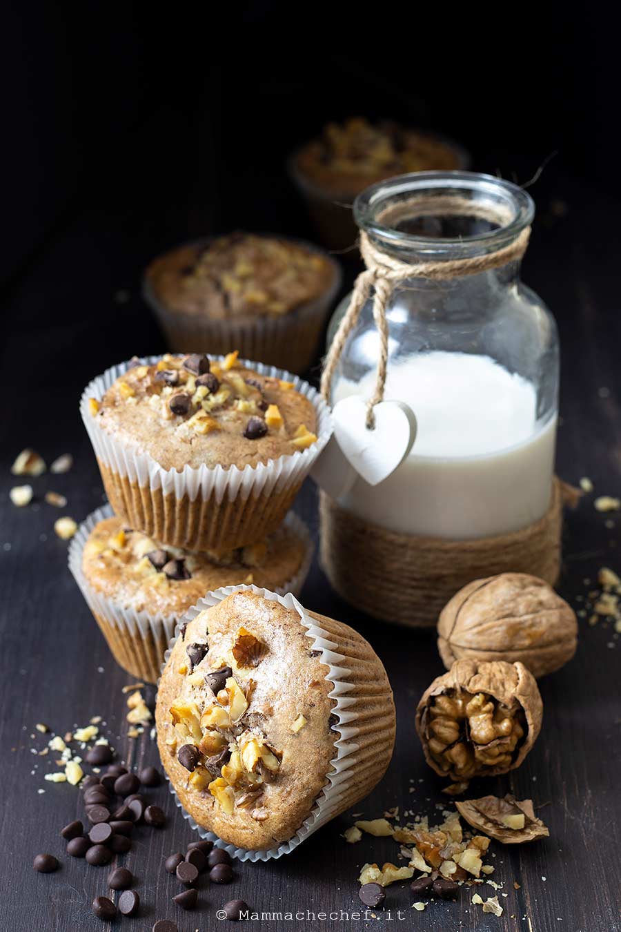 Muffin con noci e cioccolato